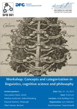 Concepts and categorization in linguistics, cognitive