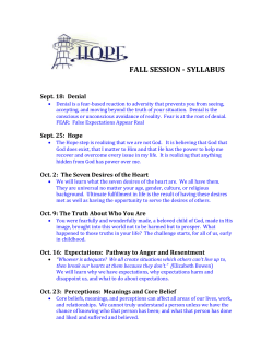 FALL SESSION - SYLLABUS Sept. 18: Denial