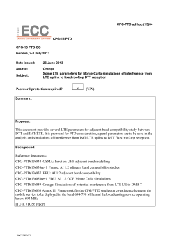 Some LTE parameters for Monte-Carlo simulations of