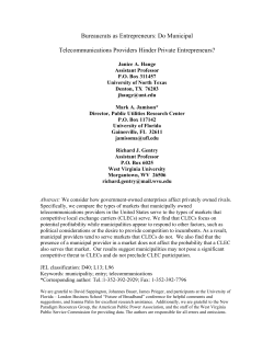 This paper will consider whether municipal electric providers