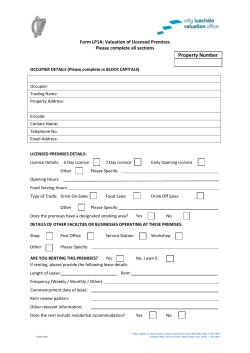 Form LP1A Valuation of Licensed Premises