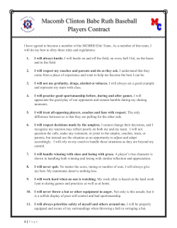 Macomb Clinton Babe Ruth Baseball Players Contract