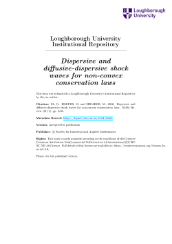 Dispersive and di usive-dispersive shock waves for non