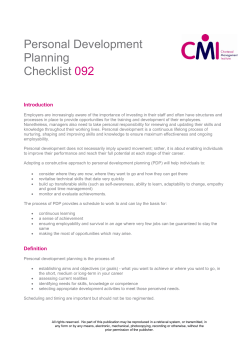Personal Development Planning