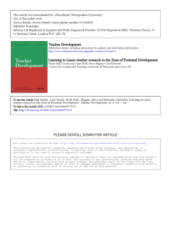 teacher research in the Zone of Proximal Development