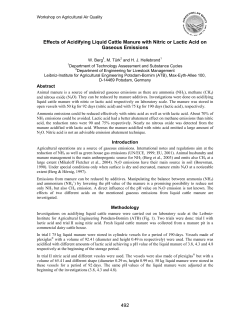 Effects of Acidifying Liquid Cattle Manure with Nitric or Lactic Acid on