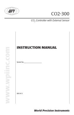 CO2-300 Instruction Manual - World Precision Instruments