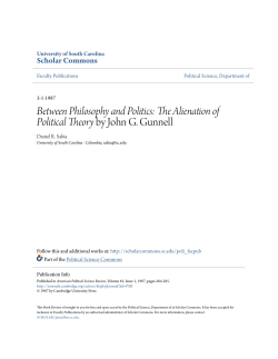 Between Philosophy and Politics: The Alienation of Political Theory