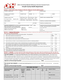 2011 Influenza Vaccine Consent Form