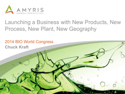 Launching a Business with New Products, New Process, New Plant