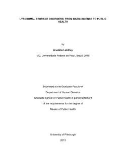 Lysosomal storage disorders: from basic science to public health