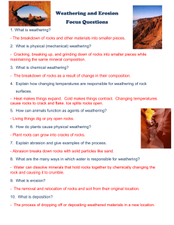 How can changes in temperature cause weathering?