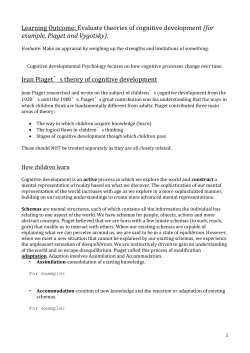 Jean Piaget`s theory of cognitive development