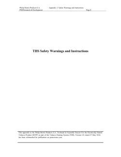 THS Safety Warnings and Instructions