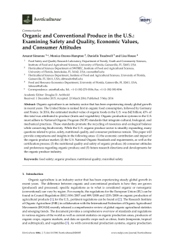 Organic and Conventional Produce in the US: Examining