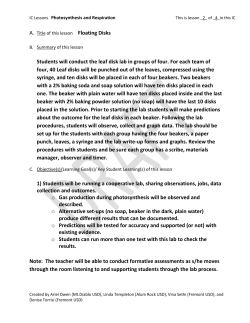 Floating Disks Lesson 2 &ndash; Procedures