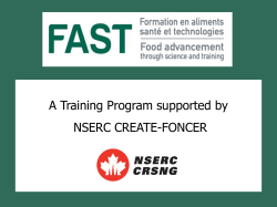 A Training Program supported by NSERC CREATE