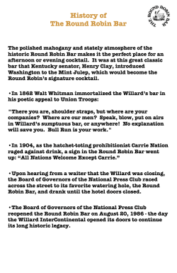 History of The Round Robin Bar