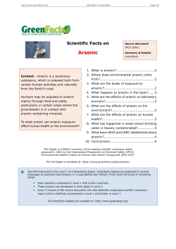 Scientific Facts on Arsenic