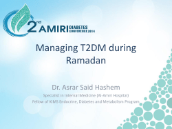 Managing T2DM during Ramadan - 2nd Amiri Diabetes Conference