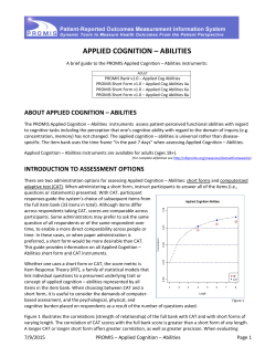 applied cognition &ndash; abilities