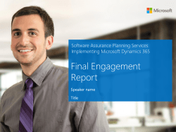 Implementing Microsoft Dynamics 365 Final Report
