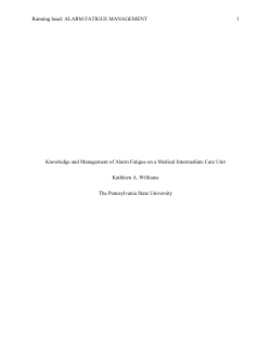 Alarm Fatigue Paper - Sites at Penn State