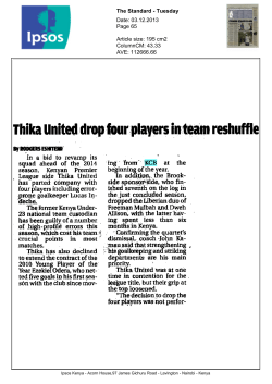 Thika United drop four players in team reshuffle