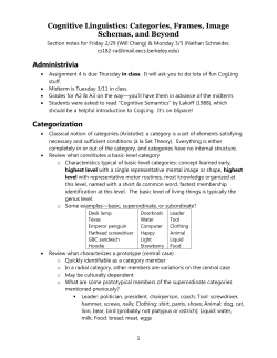 Cognitive Linguistics: Categories, Frames