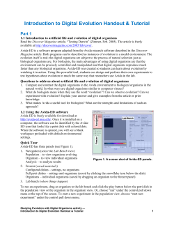 Avida-Ed tutorial - Teach Engineering