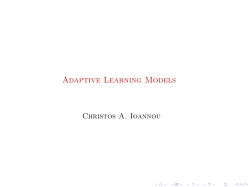 Adaptive Learning Models