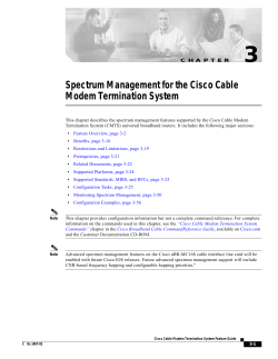 Spectrum Management for the Cisco Cable Modem Termination