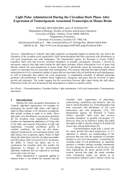 Light Pulse Administered During the Circadian Dark Phase Alter