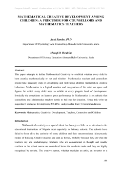 mathematical creative development among children