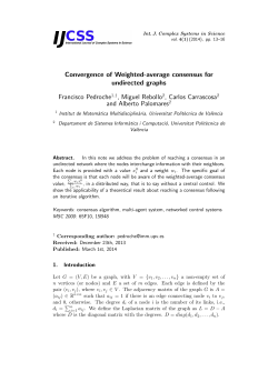 Convergence of Weighted-average consensus for undirected graphs