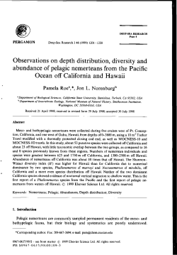 Observations on depth distribution, diversity and abundance of