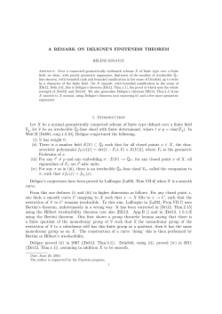 A REMARK ON DELIGNE`S FINITENESS THEOREM 1. Introduction