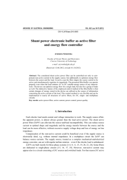 Shunt power electronic buffer as active filter and energy flow controller
