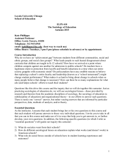Sociology of Education Syllabus - Chicago