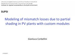 Modeling of mismatch losses due to partial shading in