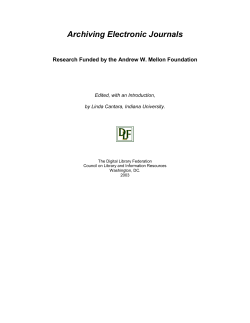 Archiving Electronic Journals