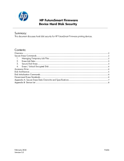 HP FutureSmart Firmware Device Hard Disk Security