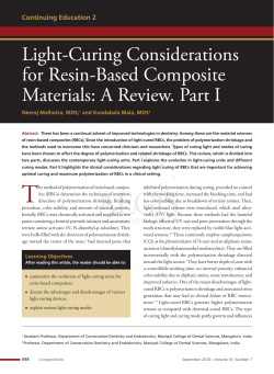 Light-Curing Considerations for Resin