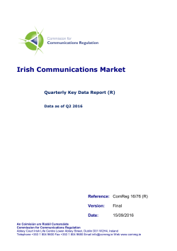 Quarterly Key Data Report - Commission for Communications