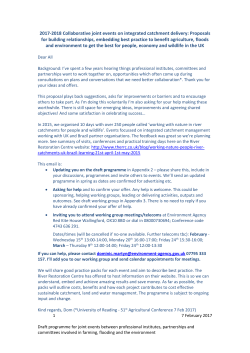 2017 Joint events on integrated catchment delivery