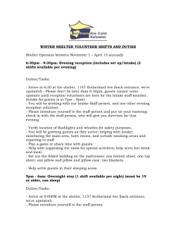 Please note the following changes to our volunteer shifts and tasks