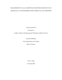 MEASUREMENT OF ALGAL GROWTH RATE