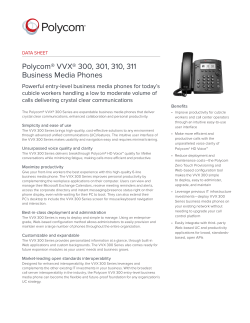 Polycom VVX 300 and 310 Datasheet