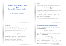 Markov chain Monte Carlo and Reversible Markov chains