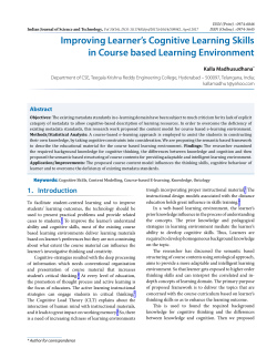 Improving Learner`s Cognitive Learning Skills in Course based
